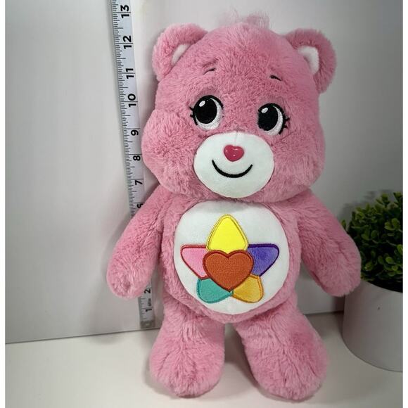 Care Bears 2022 Pink True Heart Plush Stuffed Animal Bear with Star Heart Belly - Picture 3 of 6